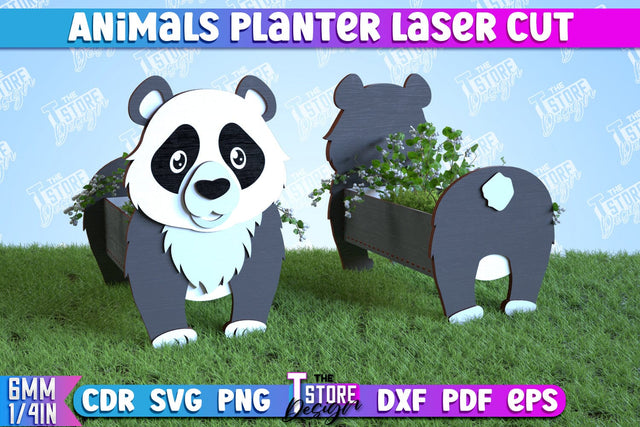 Planter Panda | Garden Design | Decoration for Outdoor | Flower Holder | CNC File SVG The T Store Design 