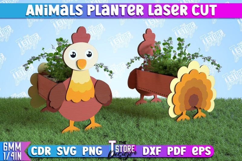 Planter Turkey | Garden Design | Decoration for Outdoor | Flower Holder | CNC File SVG The T Store Design 
