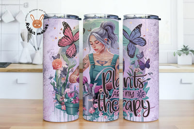 Plants Are My Therapy Tumbler Wrap, Gardening Gift, Sublimation PNG, Plant Tumbler Wrap, Digital Instant Download, Plant PNG, Garden Tumbler Wrap PNG Sublimation Rabbitmakies 