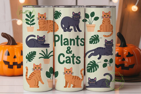 Plants & Cats 20oz Tumbler Design Sublimation PixelChick 