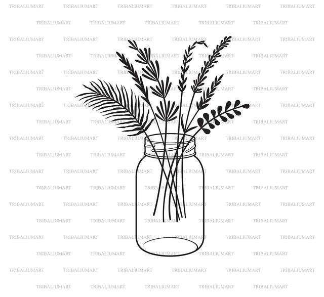 Plants in Jar SVG TribaliumArtSF 