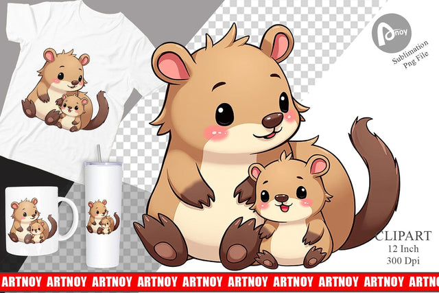 Platypus Mother's Day Clipart Sublimation artnoy 