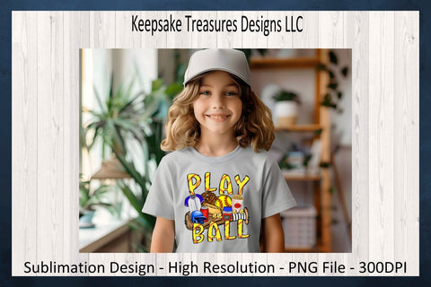 Play Ball Softball, Hand Drawn Sublimation PNG, Spring Sport, Concession Food, Digital Download, PNG Printable Sublimation Keepsake Treasures Designs LLC. 