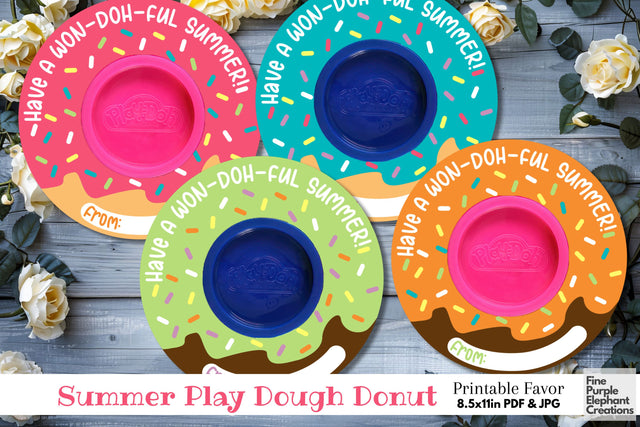 Play Dough Donut Doughnut Summer Digital Paper Card Digital Pattern Fine Purple Elephant Creations 