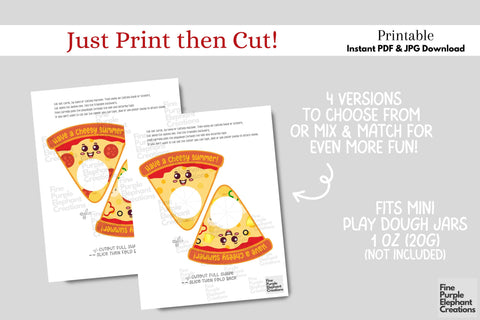 Play Dough Pizza Summer Digital Paper Cards Digital Pattern Fine Purple Elephant Creations 
