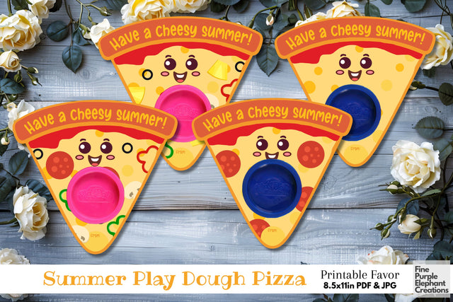 Play Dough Pizza Summer Digital Paper Cards Digital Pattern Fine Purple Elephant Creations 