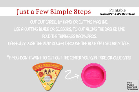 Play Dough Pizza Summer Digital Paper Cards Digital Pattern Fine Purple Elephant Creations 