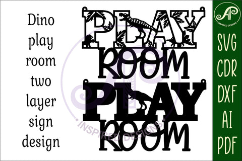 Play room Dinosaur wall sign, SVG file. vector file SVG APInspireddesigns 