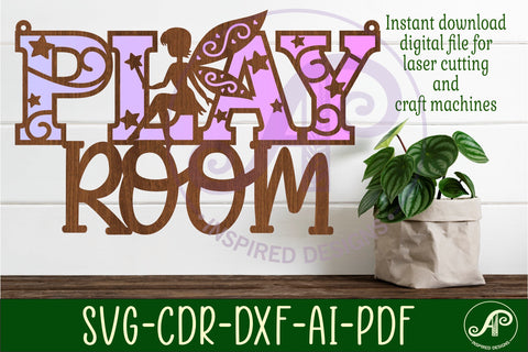 Play room fairy wall sign, SVG file. vector file SVG APInspireddesigns 