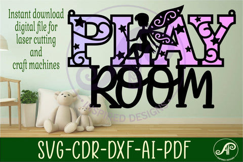 Play room fairy wall sign, SVG file. vector file SVG APInspireddesigns 