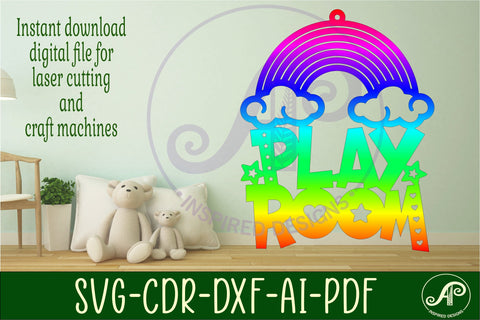Play room rainbow sign svg laser cut file SVG APInspireddesigns 
