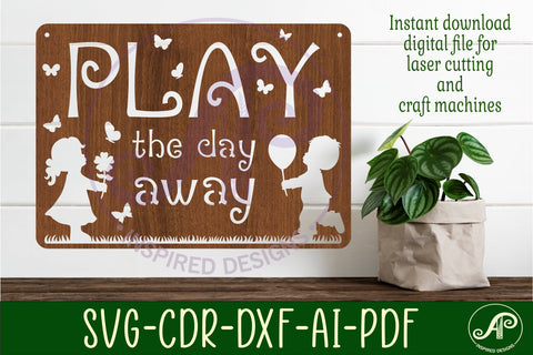 Play room sign svg laser cut file SVG APInspireddesigns 