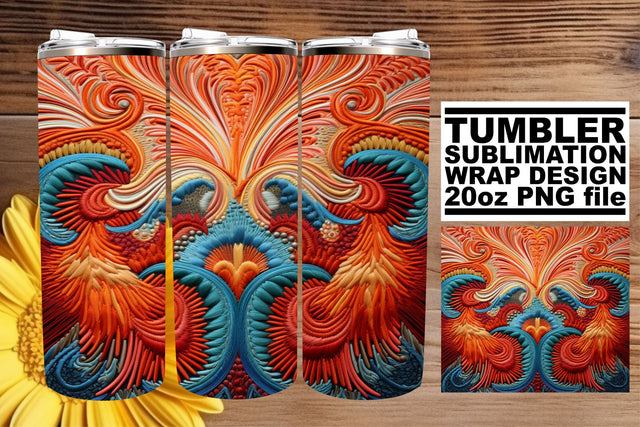 Playful 3D Embroidery Delight: Tumbler Sublimation afrosvg 