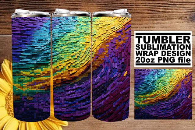Playful 3D Patterns: Tumbler Art Delight Sublimation afrosvg 