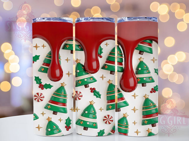 Playful 3D Puffy Christmas Tumbler, Puffy Inflatable Wrap, Holiday Balloon Sublimation, Festive Print Cup, 20Oz Skinny Tumbler Wrap, Jolly Inflated Mug, Playful Christmas Design Sublimation SvggirlplusArt 