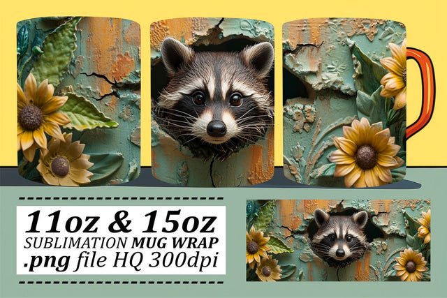 Playful 3D Wildlife Mug Decor for 11oz and 15oz Mugs Sublimation afrosvg 