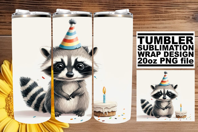Playful Animal Party: Watercolor Birthday Tumbler Sublimation afrosvg 