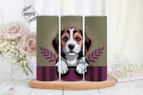 Playful Beagle Puppy 20oz Tumbler Wrap Sublimation sassyprint 