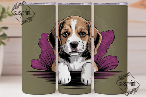 Playful Beagle Puppy 20oz Tumbler Wrap Sublimation sassyprint 