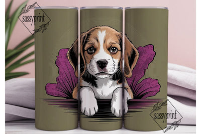 Playful Beagle Puppy 20oz Tumbler Wrap Sublimation sassyprint 