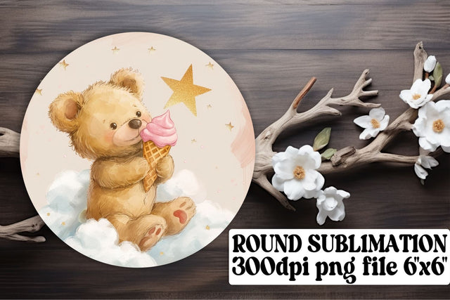 Playful Bear-Themed Circle Decorations Sublimation afrosvg 