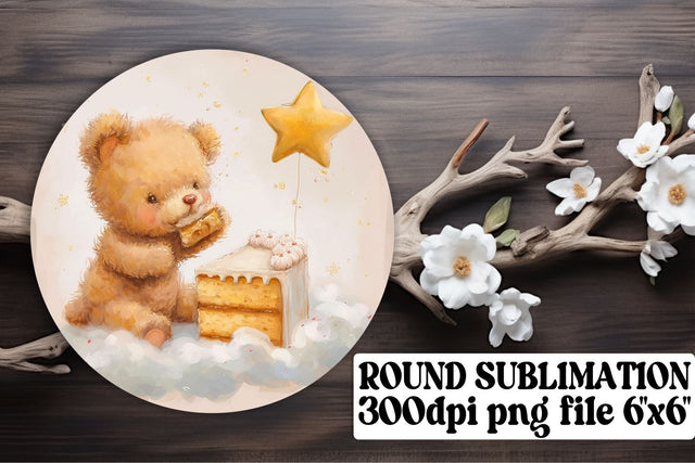 Playful Bear-Themed Circle Decorations Sublimation afrosvg 