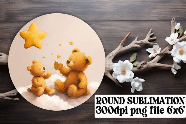 Playful Bear-Themed Circle Decorations Sublimation afrosvg 