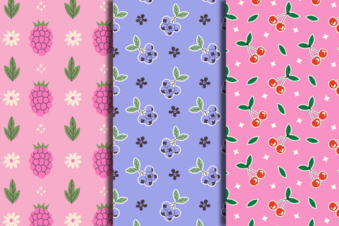 Playful Berries Seamless Patterns & Digital Papers Digital Pattern Rin Green 