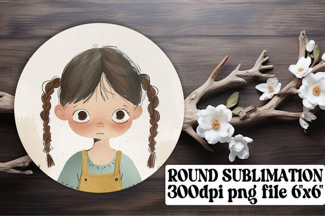 Playful Boho Children Coasters: Circular Whimsy Sublimation afrosvg 