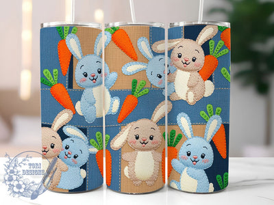 Playful Bunny Carrot Tumbler, Cute Rabbit Tumbler, Easter Bunny Wrap, Playful Bunny Wrap, Spring Bunny Wrap, Sublimation Design, Trendy Gift Idea Sublimation ToriDesigns 