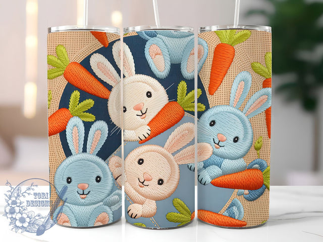 Playful Bunny Carrot Tumbler, Cute Rabbit Tumbler, Easter Bunny Wrap, Playful Bunny Wrap, Spring Bunny Wrap, Sublimation Design, Trendy Gift Idea Sublimation ToriDesigns 