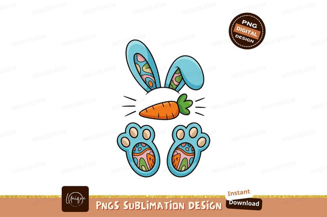 Playful Bunny Ears And Feet Illustration Sublimation Sublimation Designangry 