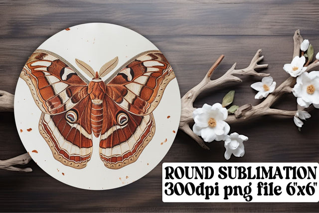 Playful Butterfly Circle Sublimation Design for Keyrings & Coasters Sublimation afrosvg 