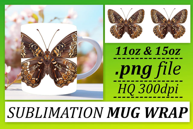 Playful Butterfly Mug Sublimation: Chic Delight Sublimation afrosvg 