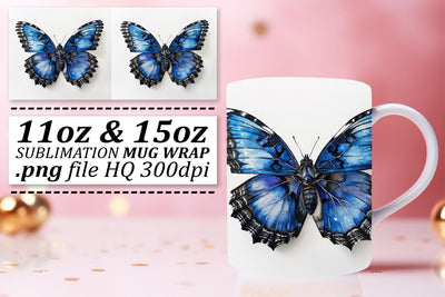 Playful Butterfly Mug Sublimation: Spring Bliss Sublimation afrosvg 