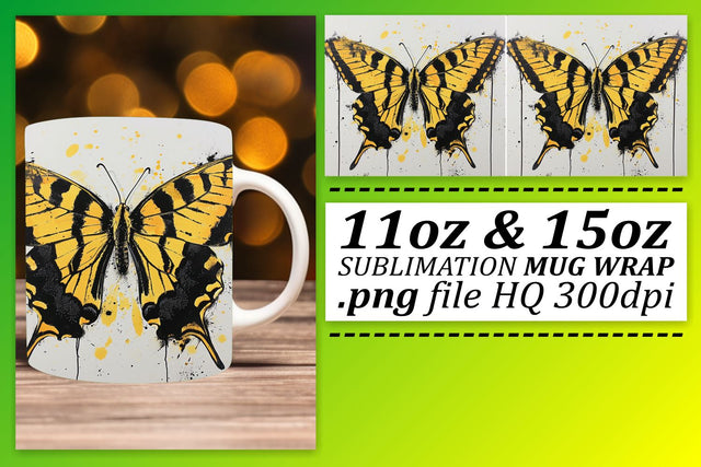 Playful Butterfly Mug Sublimation: Spring Delight Sublimation afrosvg 