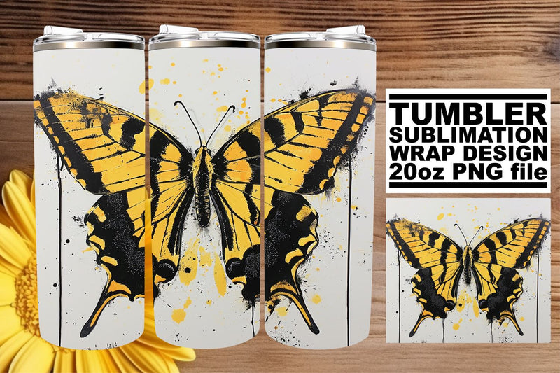 Playful Butterfly Sublimation Wrap for Tumblers Sublimation afrosvg 