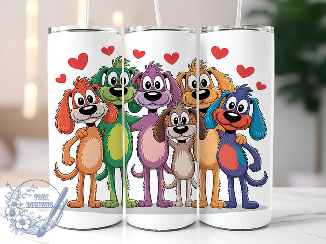 Playful Cartoon Dog Tumbler Wrap, Playful Dog Design, Cute Dog Sublimation, Dog Lover Wrap, Animated Dog Pattern, 20oz Tumbler Template, Whimsical Pet Gift Sublimation ToriDesigns 