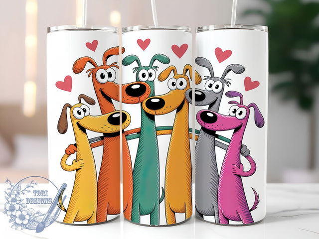 Playful Cartoon Dog Tumbler Wrap, Playful Dog Design, Cute Dog Sublimation, Dog Lover Wrap, Animated Dog Pattern, 20oz Tumbler Template, Whimsical Pet Gift Sublimation ToriDesigns 