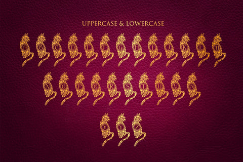 Playful Cat Mandala Monogram Font Dm Letter Studio 