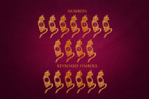 Playful Cat Mandala Monogram Font Dm Letter Studio 