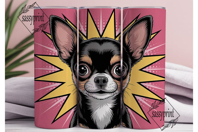Playful Chihuahua 20oz Tumbler Wrap Sublimation sassyprint 