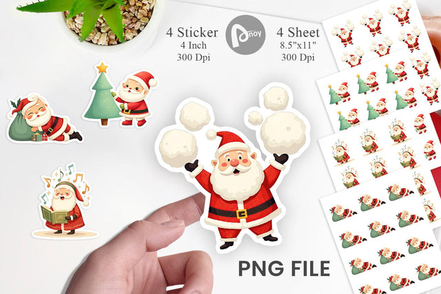 Playful Christmas Santa Sticker Sublimation artnoy 