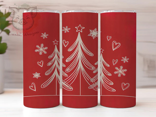 Playful Christmas Tree Tumbler, Christmas Doodle Sublimation Design, Festive Holiday Tree Art, 20oz Christmas Tumbler, Whimsical Tree Mug, Fun Holiday Cup, Seasonal Doodle Wrap Sublimation Lara' s Designs 