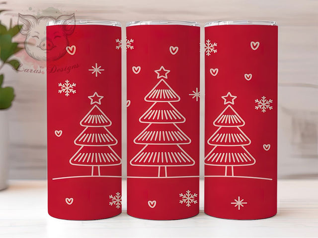 Playful Christmas Tree Tumbler, Christmas Doodle Sublimation Design, Festive Holiday Tree Art, 20oz Christmas Tumbler, Whimsical Tree Mug, Fun Holiday Cup, Seasonal Doodle Wrap Sublimation Lara' s Designs 