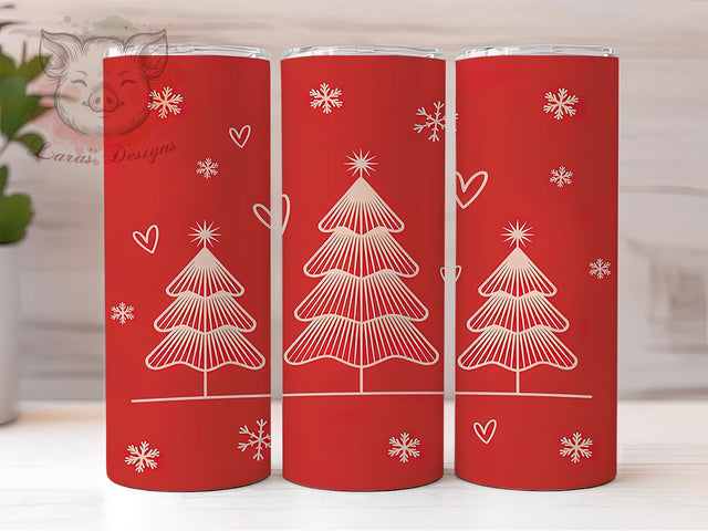 Playful Christmas Tree Tumbler, Christmas Doodle Sublimation Design, Festive Holiday Tree Art, 20oz Christmas Tumbler, Whimsical Tree Mug, Fun Holiday Cup, Seasonal Doodle Wrap Sublimation Lara' s Designs 