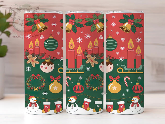 Playful Christmas Wrap Tumbler, Playful Holiday Wrap, Gift Paper Sublimation Design, Festive Pattern Cup, 20Oz Skinny Tumbler Wrap, Whimsical Christmas Mug, Colorful Holiday Design Sublimation Lara' s Designs 