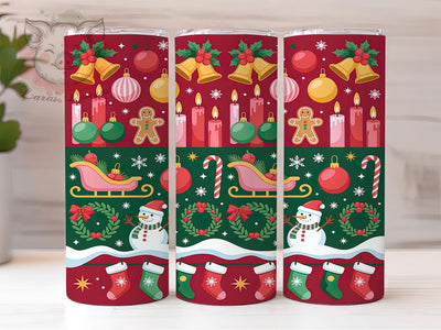 Playful Christmas Wrap Tumbler, Playful Holiday Wrap, Gift Paper Sublimation Design, Festive Pattern Cup, 20Oz Skinny Tumbler Wrap, Whimsical Christmas Mug, Colorful Holiday Design Sublimation Lara' s Designs 