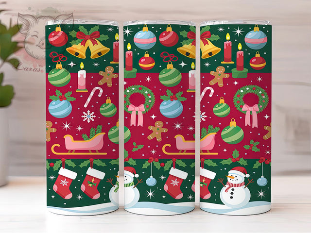 Playful Christmas Wrap Tumbler, Playful Holiday Wrap, Gift Paper Sublimation Design, Festive Pattern Cup, 20Oz Skinny Tumbler Wrap, Whimsical Christmas Mug, Colorful Holiday Design Sublimation Lara' s Designs 