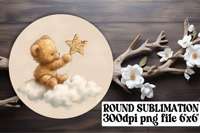 Playful Circle Ornaments with Bears Sublimation afrosvg 